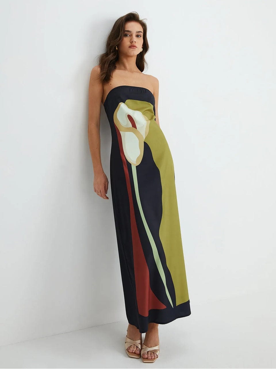 Velira Maxi Dress Žalia / XS Calla Be Rankovių Spausdintas Vasaros Šalies Maxi Suknelė