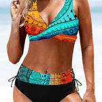Velira Mėlyna/Oranžinė / XS Sara™ | Linksmas ir spalvingas bikini