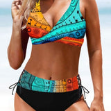 Velira Mėlyna/Oranžinė / XS Sara™ | Linksmas ir spalvingas bikini