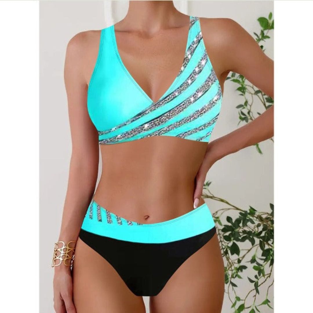 Velira Mėlyna / XS Lucía™ | Viršutinė halter su raštu