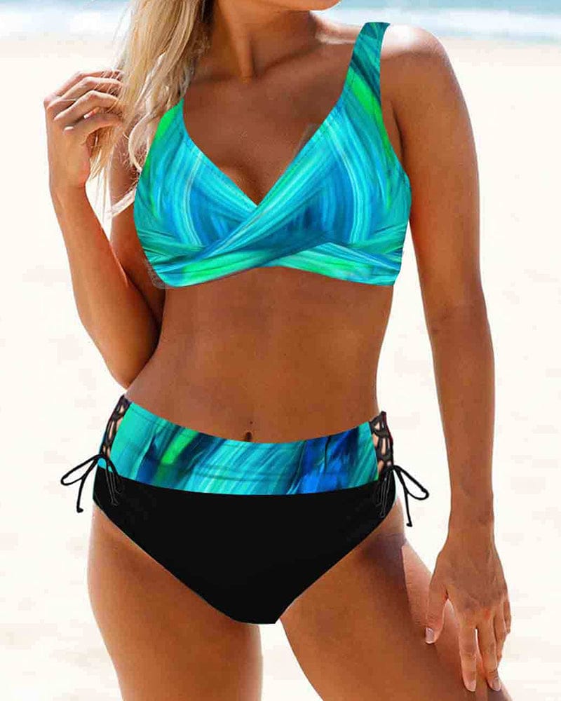 Velira Mėlyna/Zalia / XS Sara™ | Linksmas ir spalvingas bikini