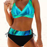 Velira Mėlyna/Zalia / XS Sara™ | Linksmas ir spalvingas bikini