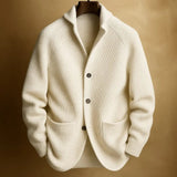 Velira Men's Cardigans Balta / S SILVORO | KARDIGANAS IŠ AVIES VILNOS VYRAMS