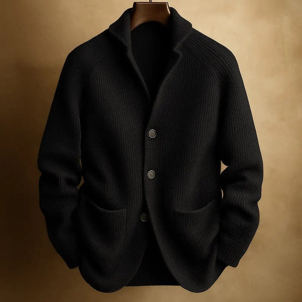 Velira Men's Cardigans Juoda / S SILVORO | KARDIGANAS IŠ AVIES VILNOS VYRAMS