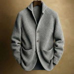 Velira Men's Cardigans Pilka / S SILVORO | KARDIGANAS IŠ AVIES VILNOS VYRAMS