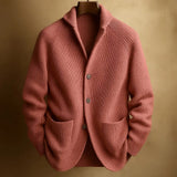 Velira Men's Cardigans Rožinė / S SILVORO | KARDIGANAS IŠ AVIES VILNOS VYRAMS