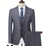 Velira Men Suits Pilka / S Elegantiškas Vyrų Kostiumas
