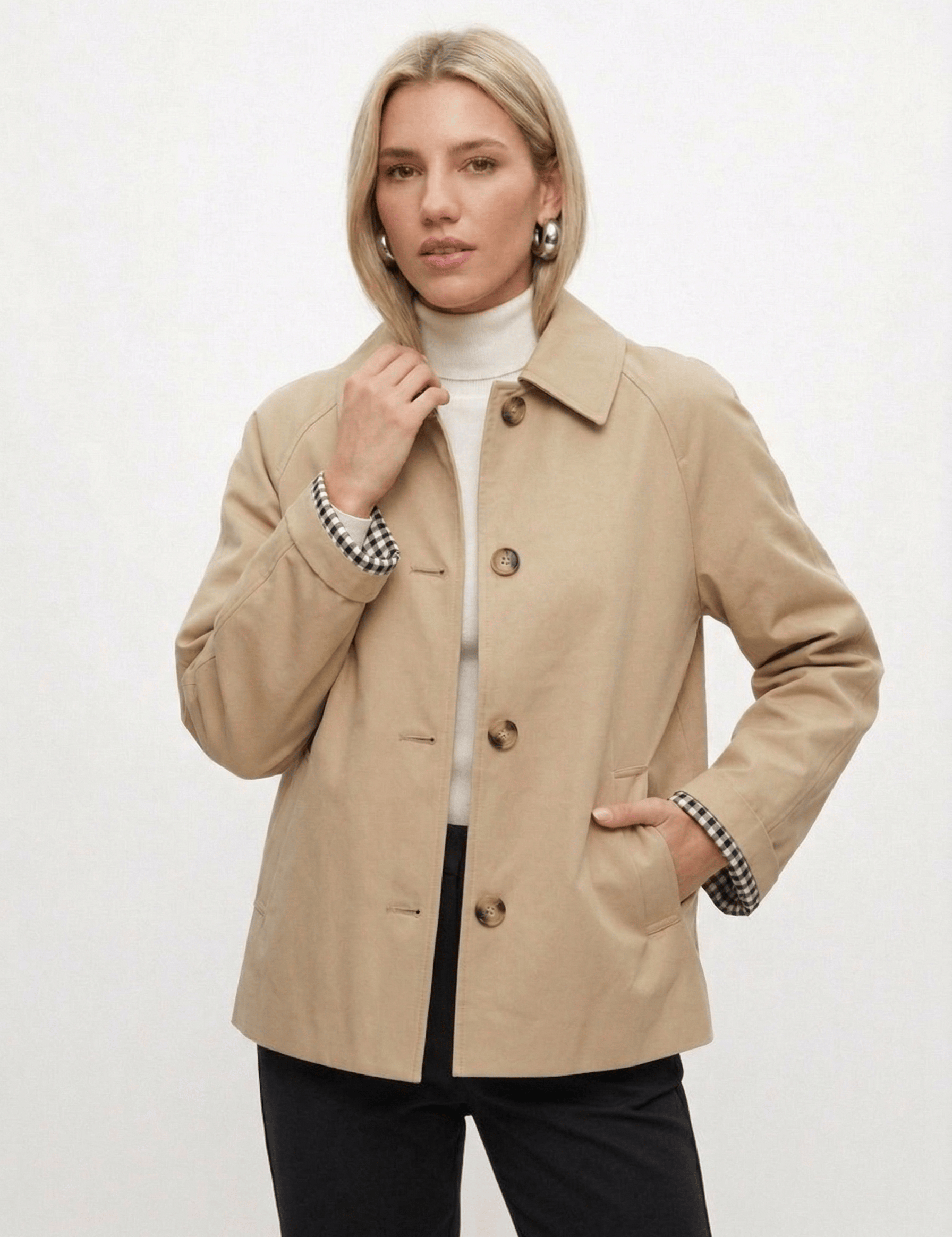 Velira Mia | Minimal Button-Up Pea Coat Mia | Minimalus mygtukų paltas