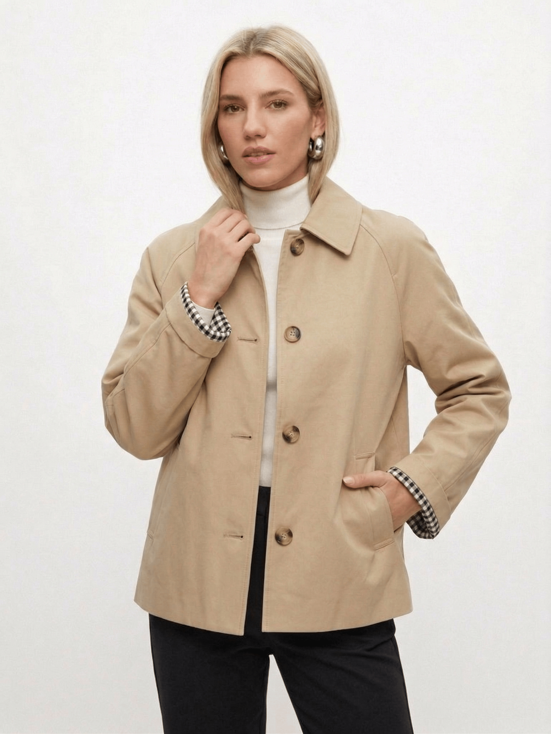 Velira Mia | Minimal Button-Up Pea Coat Mia | Minimalus mygtukų paltas