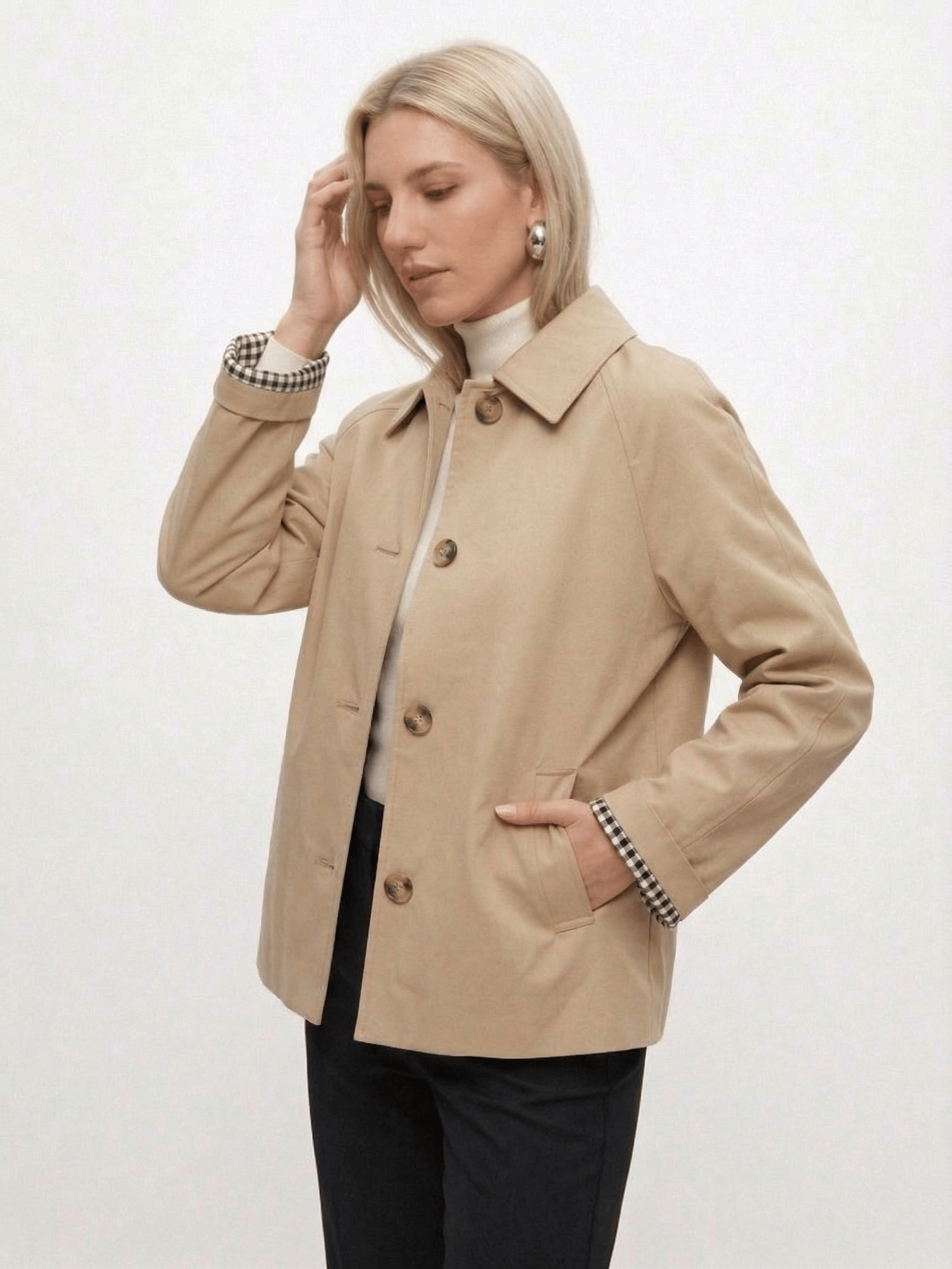 Velira Mia | Minimal Button-Up Pea Coat Mia | Minimalus mygtukų paltas