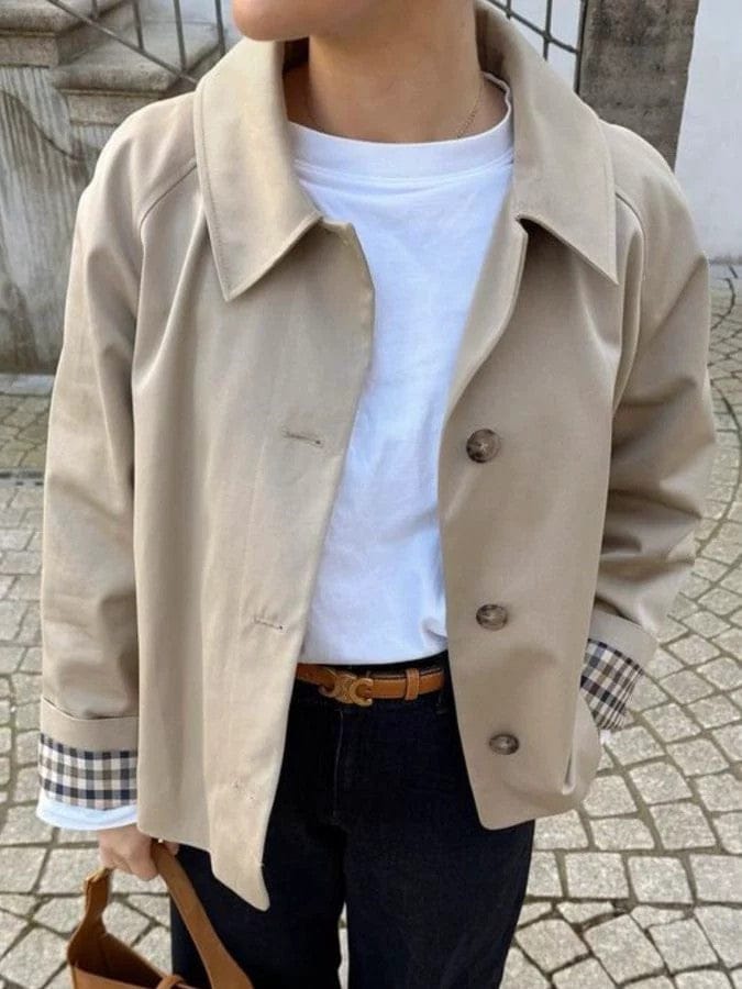Velira Mia | Minimal Button-Up Pea Coat Mia | Minimalus mygtukų paltas