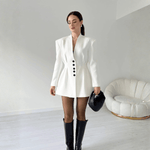 Velira Outerwear Women Balta / XS Noelle struktūruotas švarkas-suknelė