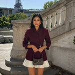 Velira Outerwear Women Bordo / S Paryžiaus Klostuota Švarko Suknelė