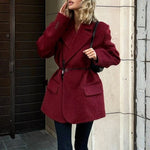 Velira Outerwear Women Bordo Viskozinis Paltas Su Diržu