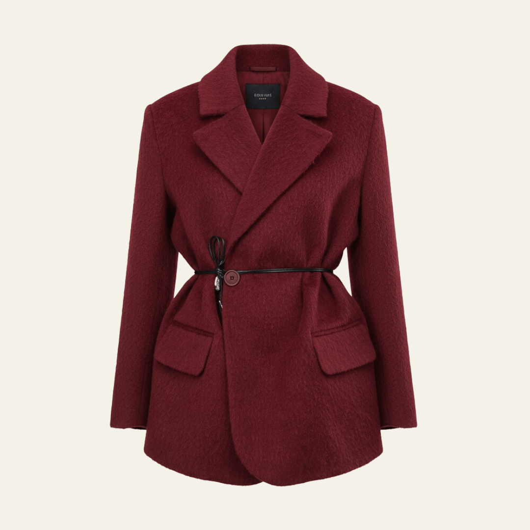 Velira Outerwear Women Bordo / XS Bordo Viskozinis Paltas Su Diržu