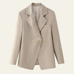Velira Outerwear Women Chaki / S Veronos dvigubo užsegimo pritaikytas švarkas