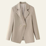 Velira Outerwear Women Chaki / S Veronos dvigubo užsegimo pritaikytas švarkas
