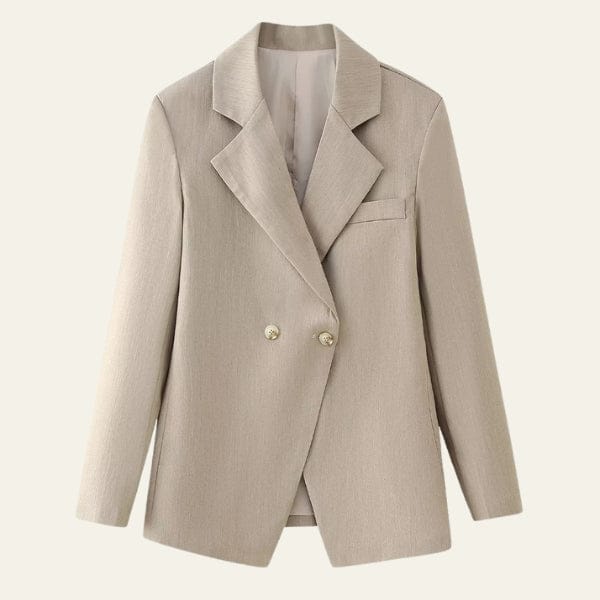 Velira Outerwear Women Chaki / S Veronos dvigubo užsegimo pritaikytas švarkas