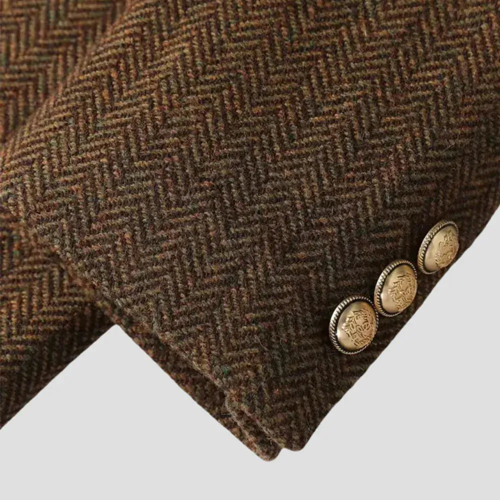 Velira Outerwear Women Edinburgo Tweed Dvigubo Užsegimo Blazeris