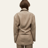 Velira Outerwear Women Florencijos lino dvigubo užsegimo švarkas