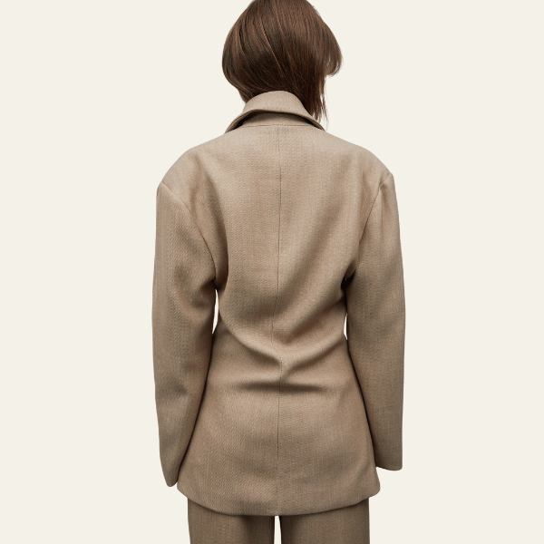 Velira Outerwear Women Florencijos lino dvigubo užsegimo švarkas
