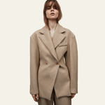 Velira Outerwear Women Florencijos lino dvigubo užsegimo švarkas