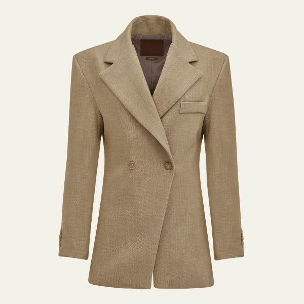 Velira Outerwear Women Florencijos lino dvigubo užsegimo švarkas
