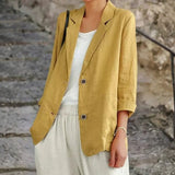 Velira Outerwear Women Geltona / M Siena Dvigubo Mygtuko Atsitiktinis Švarkas