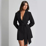 Velira Outerwear Women Juoda / S Valensijos Wrap Belted Blazer