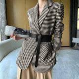 Velira Outerwear Women Juoda / S Vienos Houndstooth Blazer