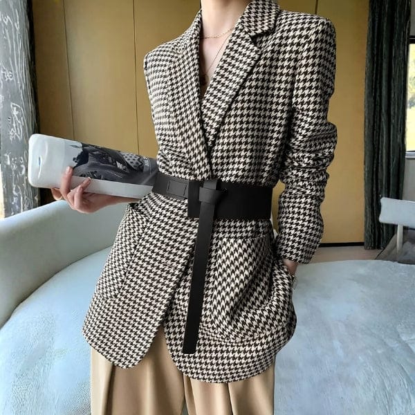 Velira Outerwear Women Juoda / S Vienos Houndstooth Blazer