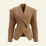 Velira Outerwear Women Kamelija / S Aspen Draped-Shoulder Wrap Blazer