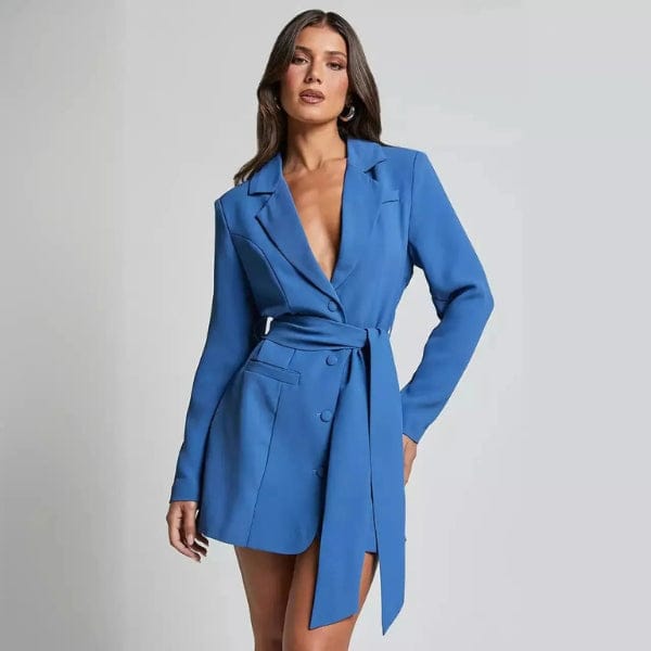 Velira Outerwear Women Mėlyna / S Valensijos Wrap Belted Blazer