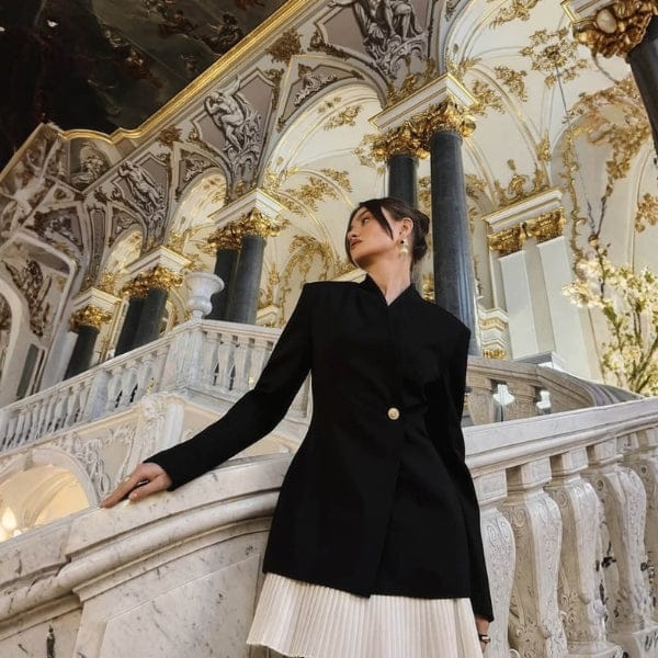 Velira Outerwear Women Paryžiaus Klostuota Švarko Suknelė