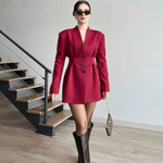 Velira Outerwear Women Raudona / XS Noelle struktūruotas švarkas-suknelė