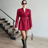 Velira Outerwear Women Raudona / XS Noelle struktūruotas švarkas-suknelė