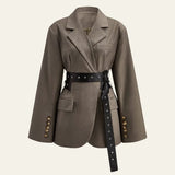 Velira Outerwear Women Ruda / S Siena Diržinė Prigludusi Švarkas