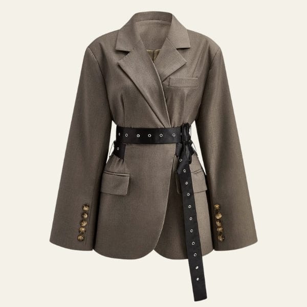 Velira Outerwear Women Ruda / S Siena Diržinė Prigludusi Švarkas