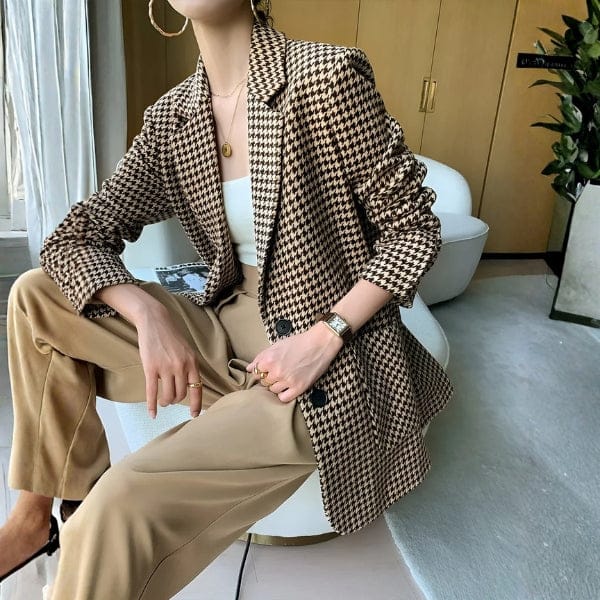 Velira Outerwear Women Vienos Houndstooth Blazer