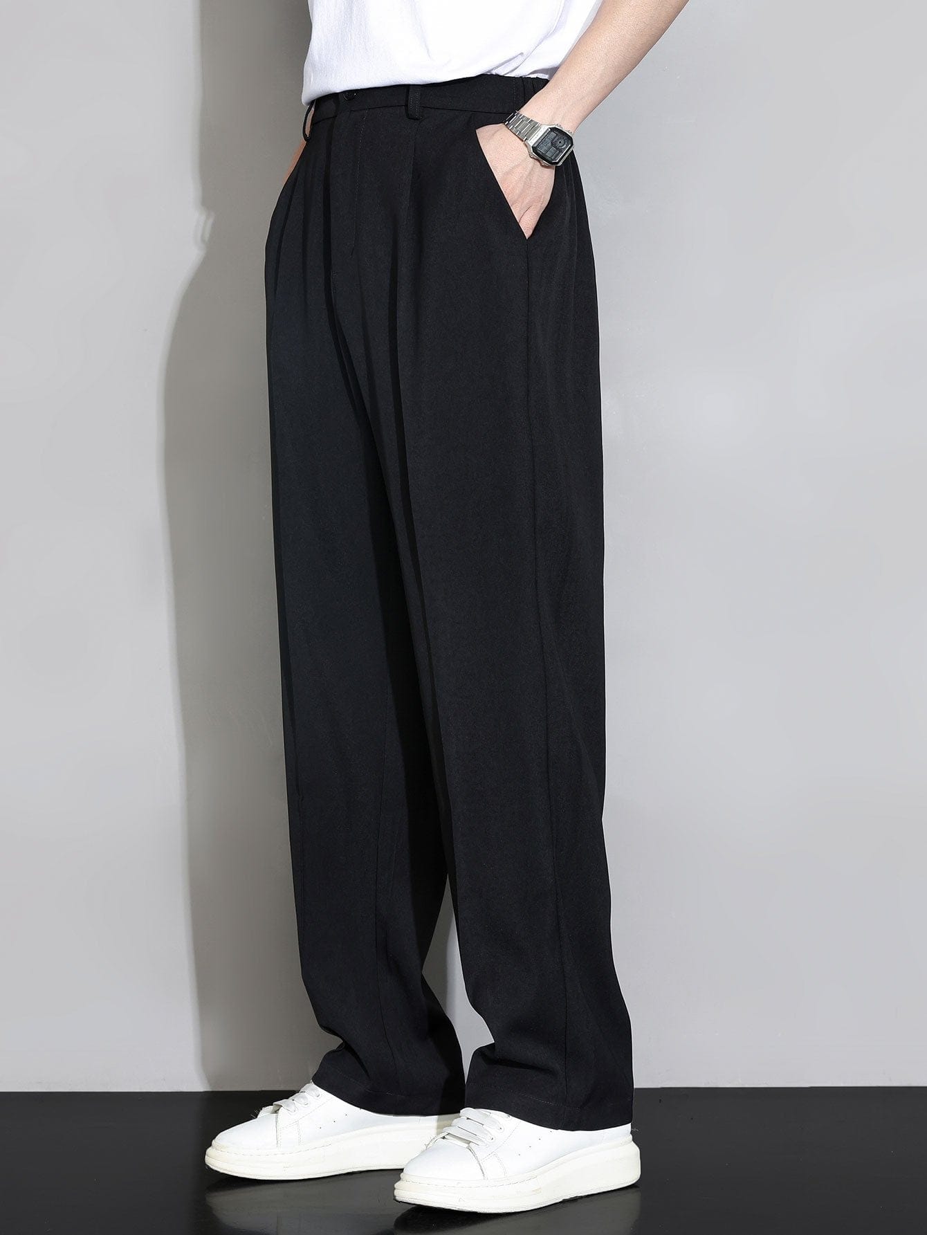 Velira Pants Atsipalaidavę Elastingi Juosmens Tiesūs Kelnės
