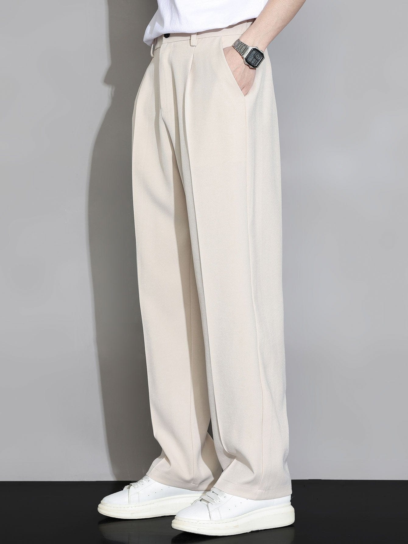 Velira Pants Atsipalaidavę Elastingi Juosmens Tiesūs Kelnės