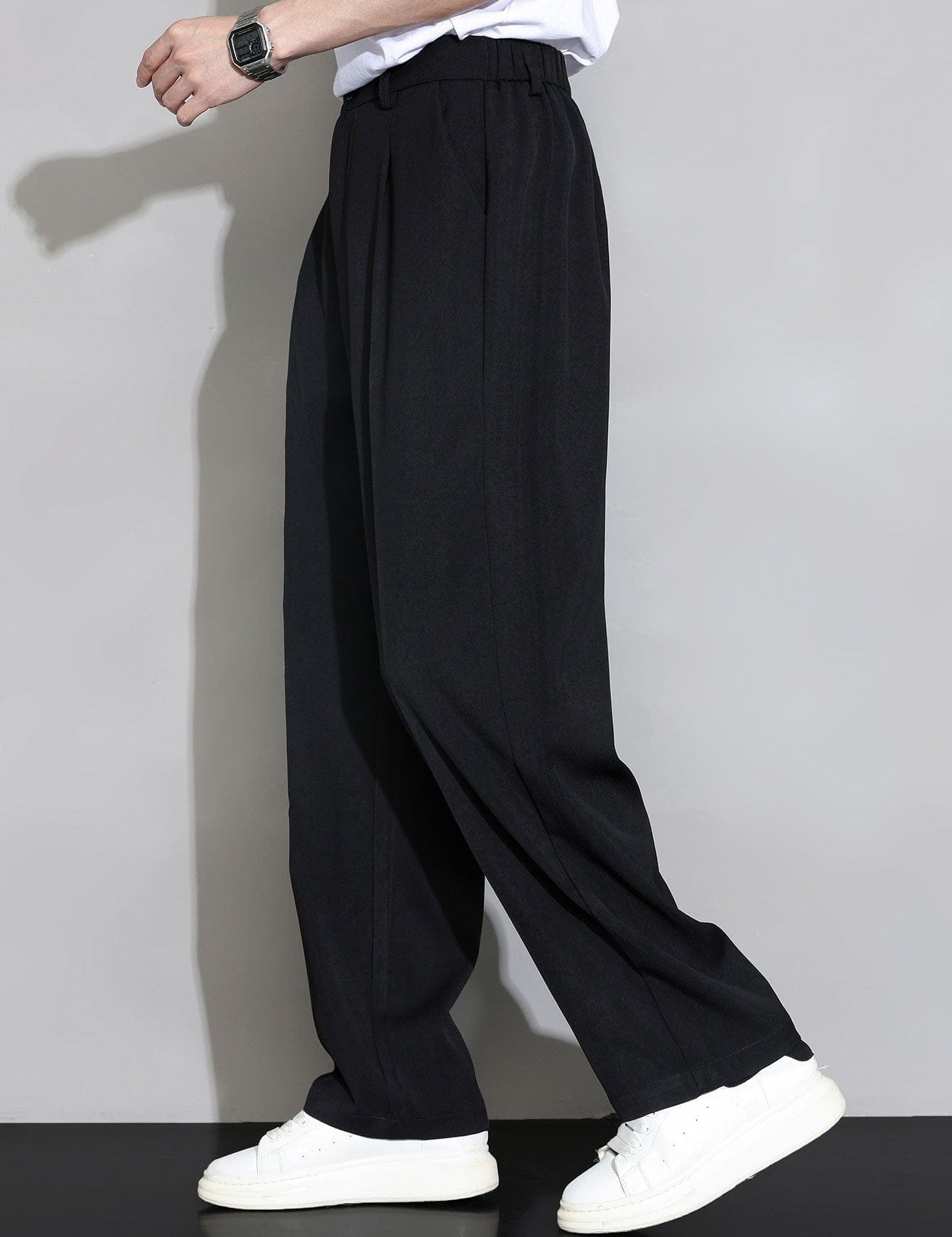 Velira Pants Atsipalaidavę Elastingi Juosmens Tiesūs Kelnės