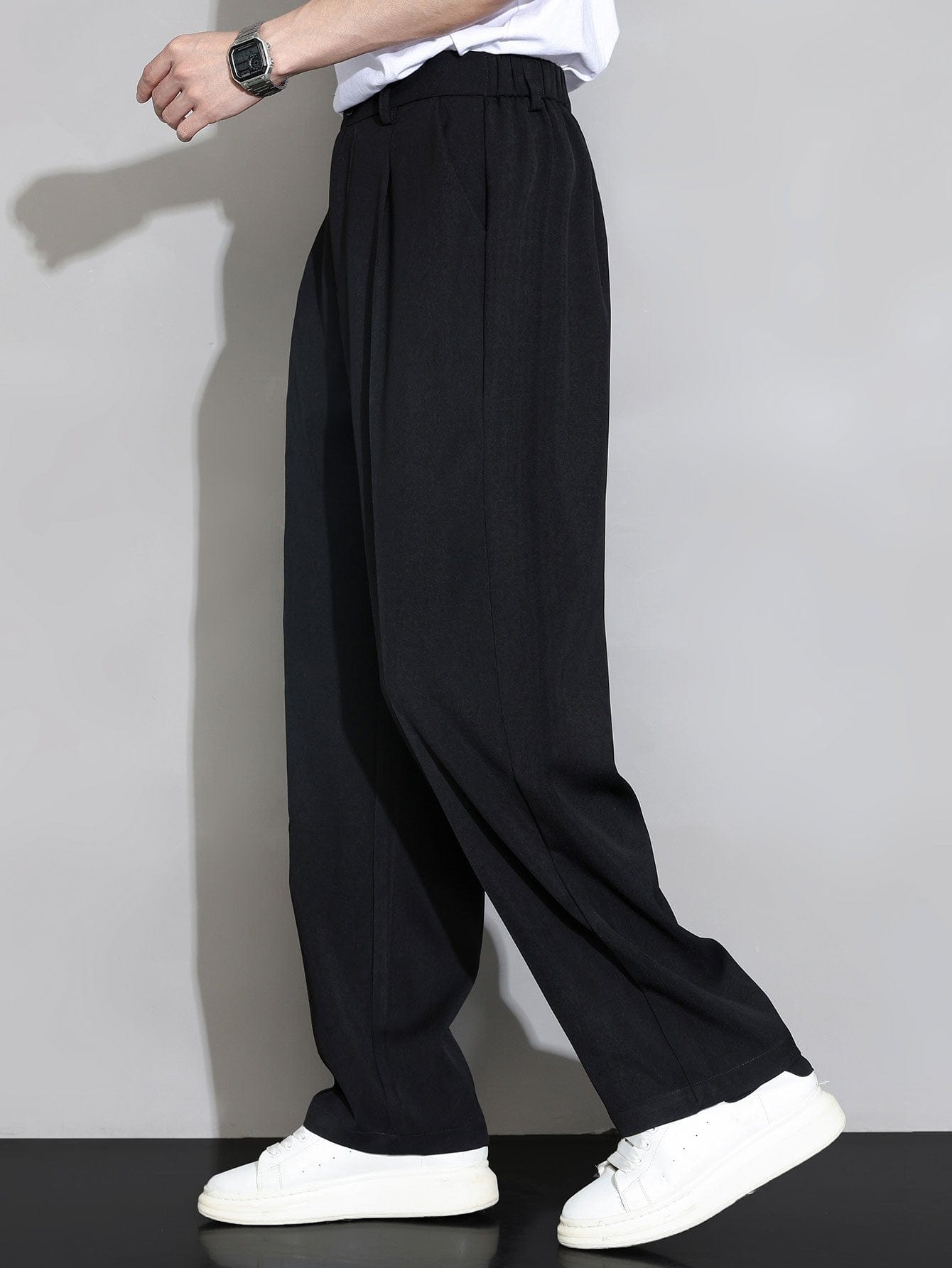 Velira Pants Atsipalaidavę Elastingi Juosmens Tiesūs Kelnės