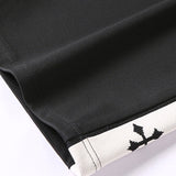 Velira Pants Atsipalaidavęs kirpimas, kryžminiai šoninės juostos tiesūs kelnių