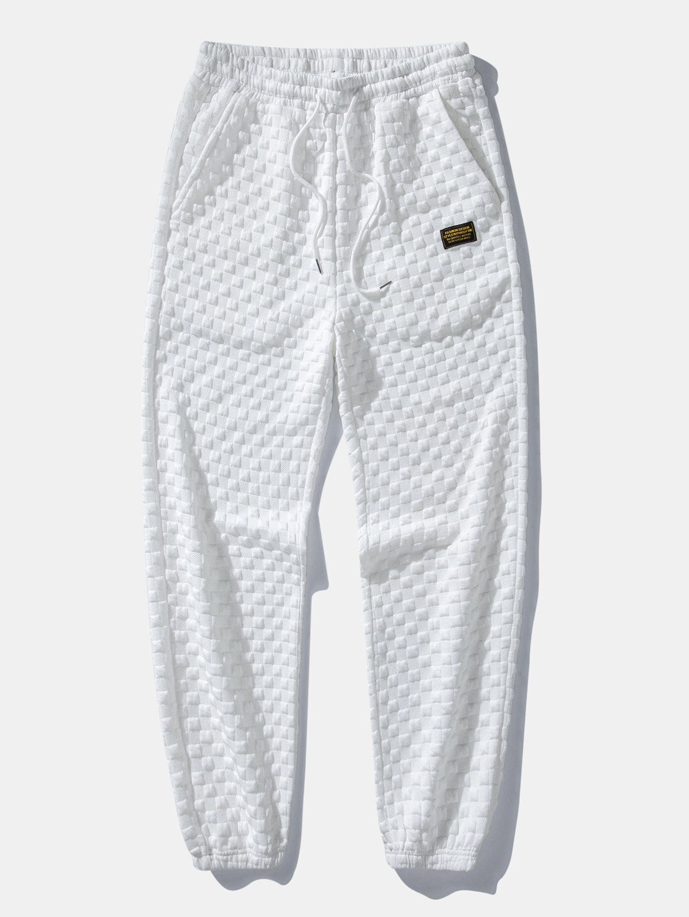 Velira Pants balta / S Šachmatų rašto džinsai
