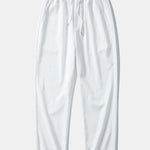 Velira Pants balta / S Susiraukšlėjęs tekstūruotas tiesių kojų kelnes