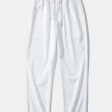 Velira Pants balta / S Susiraukšlėjęs tekstūruotas tiesių kojų kelnes