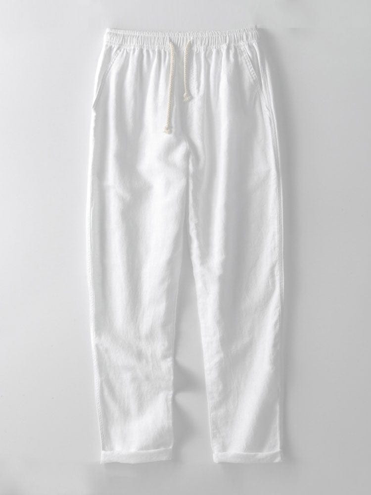 Velira Pants balta / XS Tiesios Kojo Lino Kelnės
