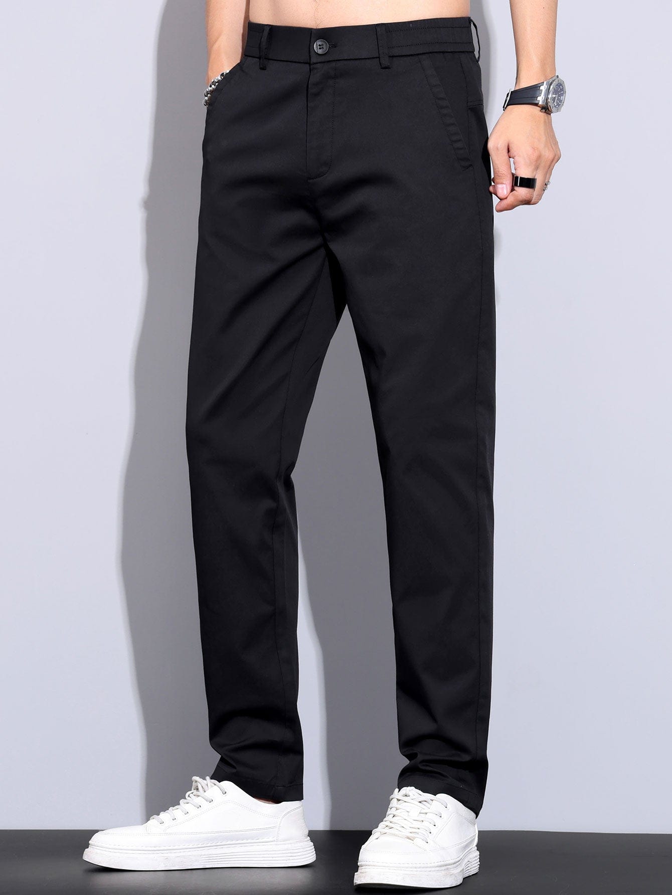 Velira Pants Elastinga Juosmens Tiesios Kojuos Kelnės