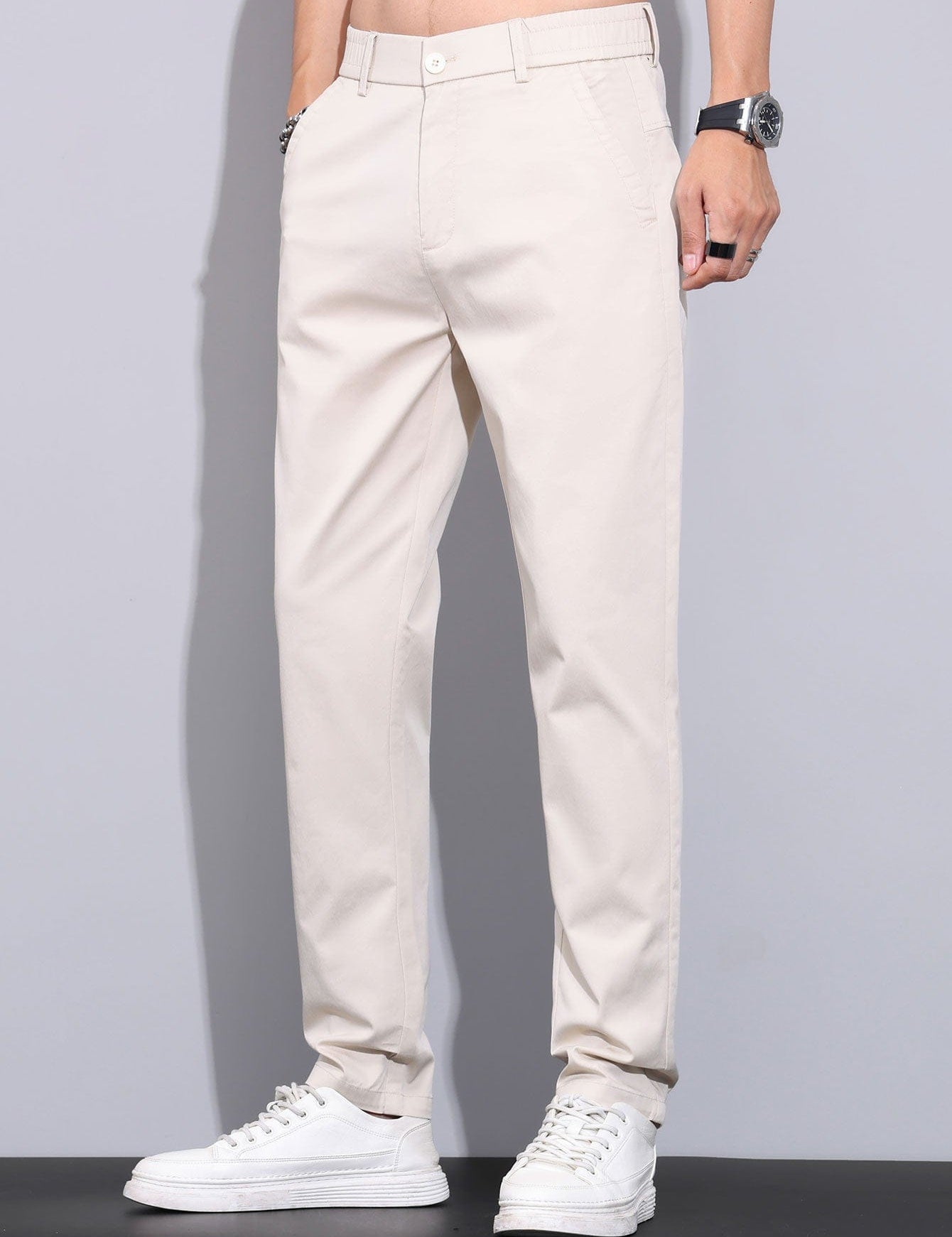 Velira Pants Elastinga Juosmens Tiesios Kojuos Kelnės